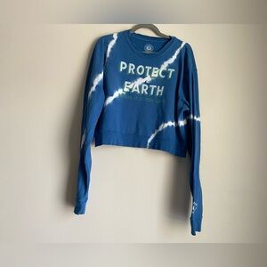 Parks Project save the earth before it is too late crewneck tie dye blue large